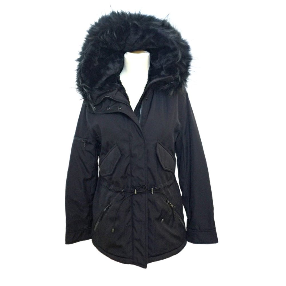 AQUA Black Canyon Parka with Large Fur Hood  S - Picture 7 of 8